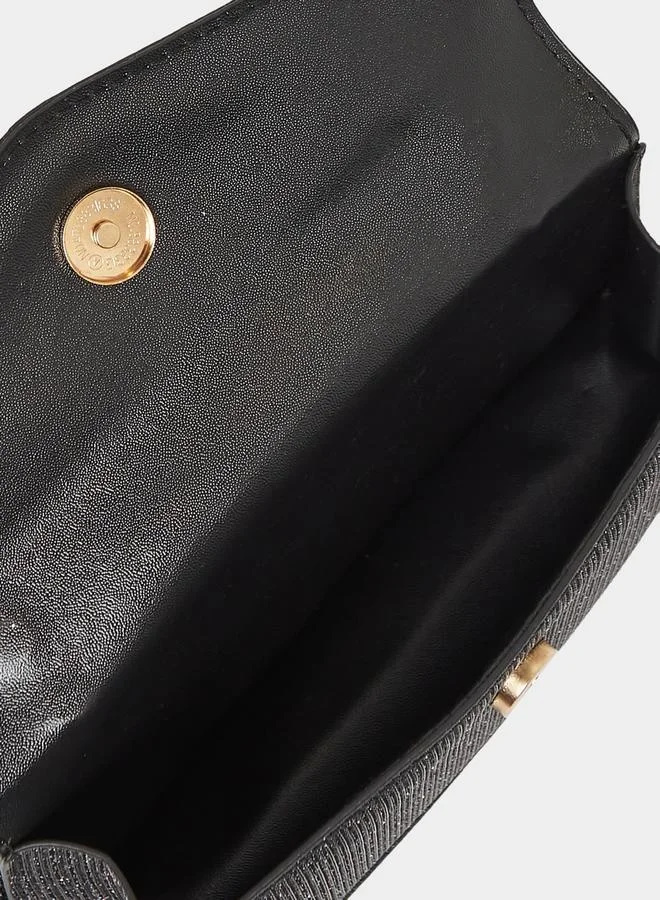 Styli Glittered Look Handbag with Detachable Strap