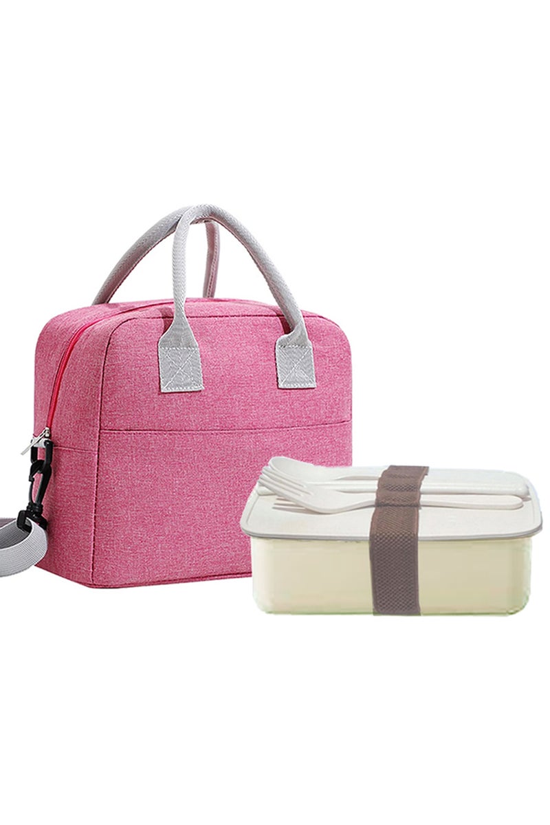 Star Babies Insulated Lunch Bag with Organic Lunch Box and Cutlery -Pink - Image 1