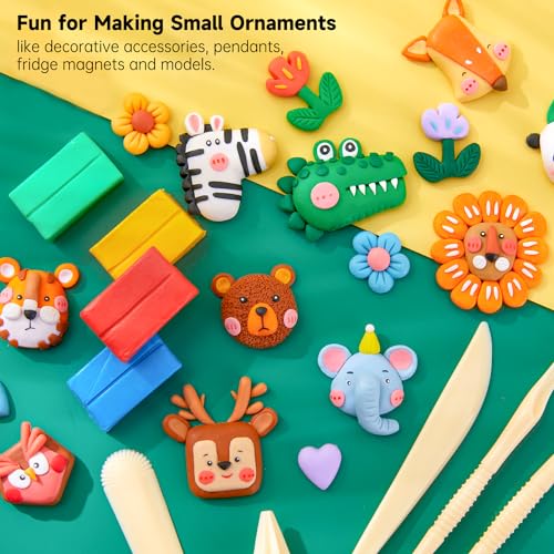 Shuttle Art 117 PCS Small Block Polymer Clay Kit, 95 Unique Colors & Extra Basic Colors, 5 Modeling Clay Tools, Non-Toxic, Non-Sticky, DIY Art Craft Gift for Kids Beginners - Image 5