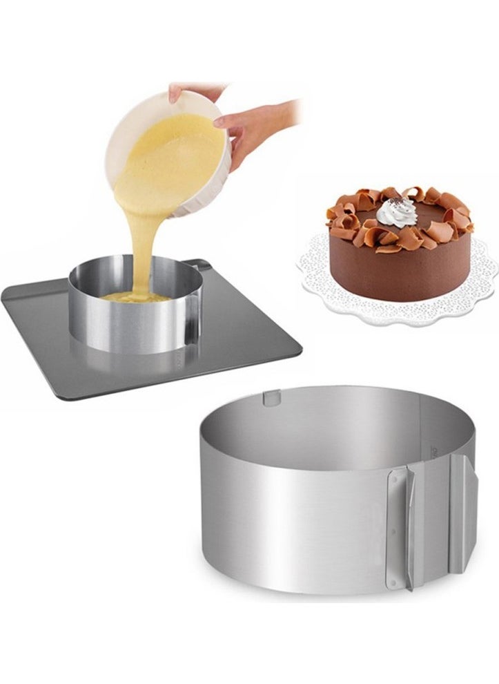 Nar Kalıp Narkalıp Adjustable Stainless Round Cake Mold 8cm Between 16cm and 30cm  - Image 1
