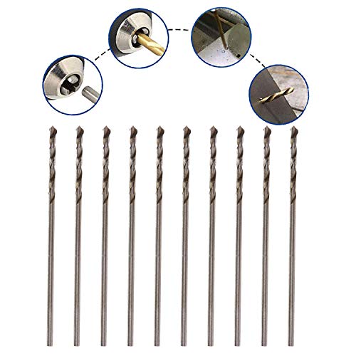 Mtsooning Twist Drill Bits, Mtsooning 10PCS 2.5mm Micro HSS Cobalt Metric Spiral Rotary Tool for Stainless Steel Wood Plastic Copper Aluminum Sets - Image 2