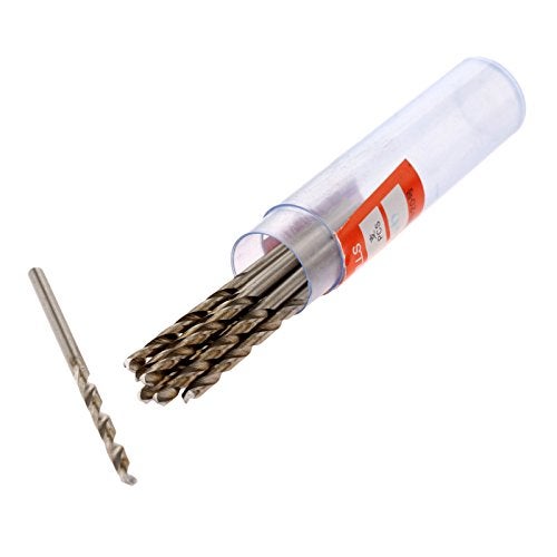 Mtsooning Twist Drill Bits, Mtsooning 10PCS 2.5mm Micro HSS Cobalt Metric Spiral Rotary Tool for Stainless Steel Wood Plastic Copper Aluminum Sets - Image 1