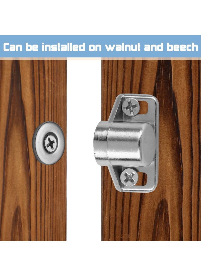Magnetic Cabinet Door Catch with Magnets for Cabinet Door Latch Closer Cabinet Magnetic Catch for Kitchen Closet Door Closing Magnetic Door Catch Closer 4 Pack Silver Color - Image 2
