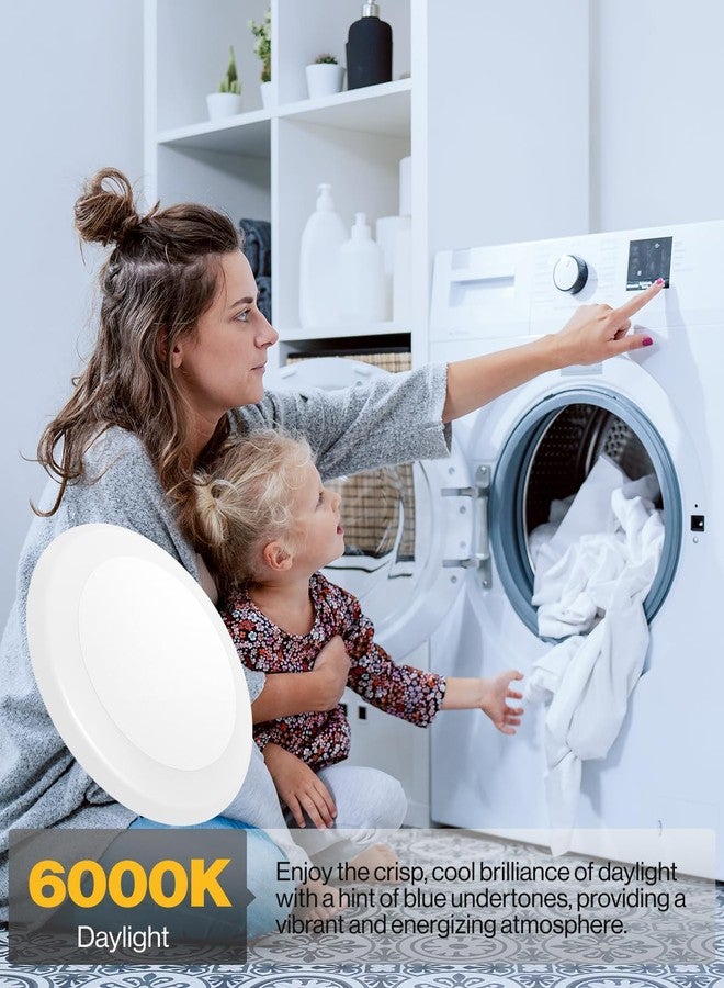 Sunco Lighting 12 Pack 5/6” LED Disk Lights Flush Mount Ceiling Light Fixture Recessed 6000K Daylight Deluxe, 100W Equivalent 15W, 1050LM, Dimmable Low Profile Surface Mount ETL. - Image 3