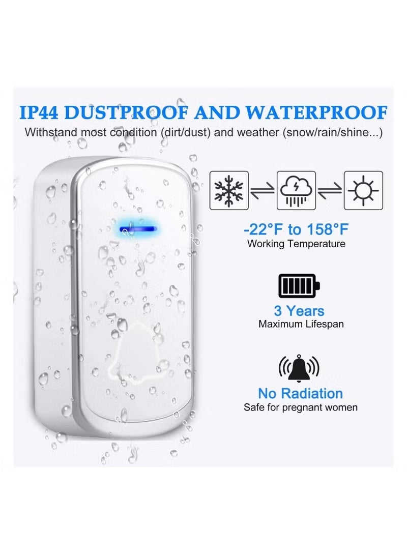 اللاسلكية جرس الباب ونغمات جهاز । । لتسرب المياه، وهي الأسر المعيشية والمكاتب أو الشقق والفنادق، مثالية من المستودع । يشمل ذلك قاذفات وأجهزة استقبال ووظيفة قابس (المملكة المتحدة) - Image 4