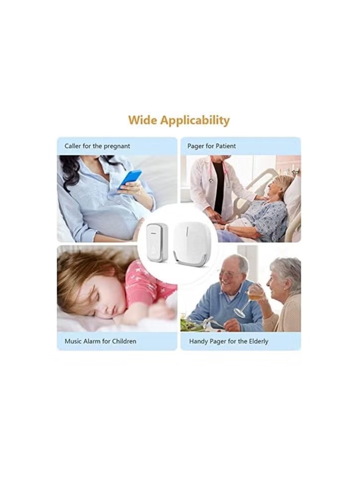 اللاسلكية جرس الباب ونغمات جهاز । । لتسرب المياه، وهي الأسر المعيشية والمكاتب أو الشقق والفنادق، مثالية من المستودع । يشمل ذلك قاذفات وأجهزة استقبال ووظيفة قابس (المملكة المتحدة) - Image 3