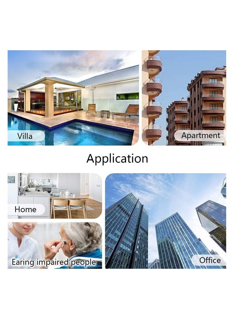 اللاسلكية جرس الباب ونغمات جهاز । । لتسرب المياه، وهي الأسر المعيشية والمكاتب أو الشقق والفنادق، مثالية من المستودع । يشمل ذلك قاذفات وأجهزة استقبال ووظيفة قابس (المملكة المتحدة) - Image 5