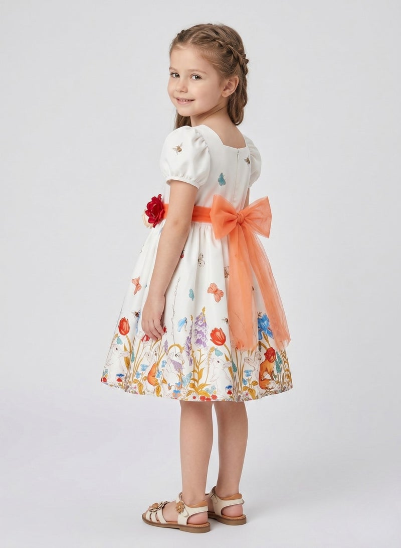 babyqlo Floral Print Party Dress - Image 3