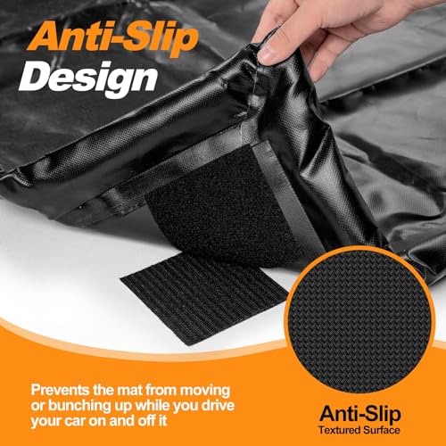 UEAKPIC Garage Floor Mat 7'9" x 18', Heavy Duty 1300D PVC Containment Mat with Floor Squeegee, Waterproof Protection from Snow, Rain and Mud for Cars, Black - Image 5