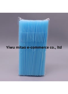 Mi Tao Disposable Plastic Color Art Straw Modeling Creative Elbow Monochrome 100 10 Color Selection-Color:Light Blue 100/bag
