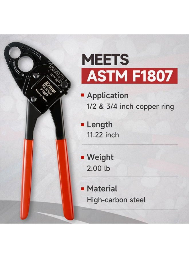IWISS Angle Crimping Tool for Copper Ring meets ASTM F1807 1/2"&3/4" Angle Combo Crimper IWISS-C1234-Tool - Image 2