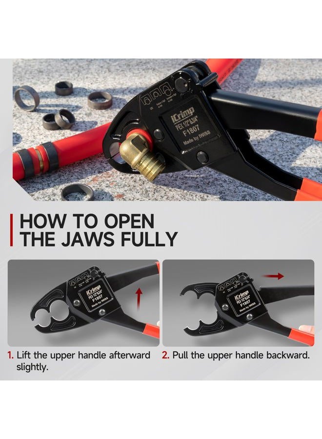 IWISS Angle Crimping Tool for Copper Ring meets ASTM F1807 1/2"&3/4" Angle Combo Crimper IWISS-C1234-Tool - Image 4