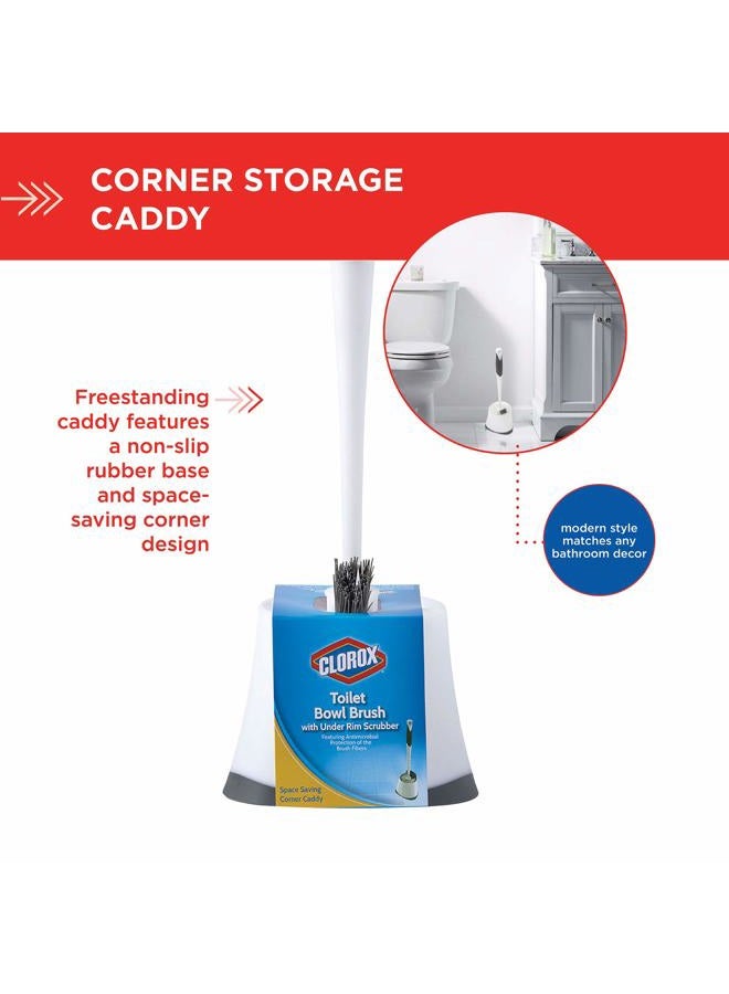 Clorox فرشاة مرحاض تحت الحافة مع حاملة تخزين زاوية، 16" × 5" × 5.5" - Image 4