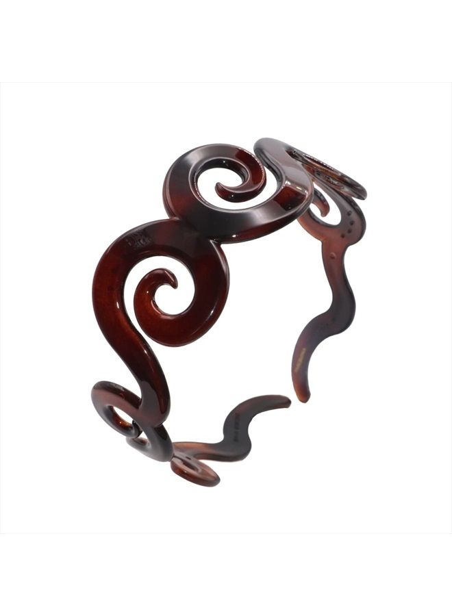 Parcelona French Swirls Wide 1.5" Light Non-brittle Celluloid Tortoise Shell Hair HeadBand Head Band Quality That Last - Image 1