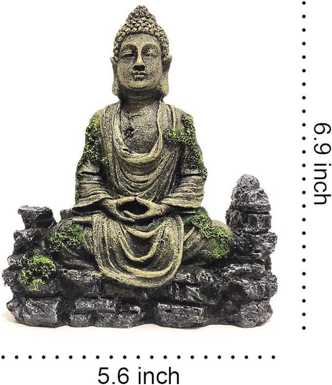 GIG BAZAAR Aquarium Ancient Buddha Statue Decor Underwater Landscape for Fish Tank Decorations Ornaments Accessories (Yellow) - Image 3