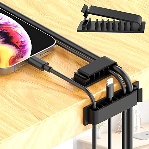 N NOROCME 192 PCS Cable Management Kit 4 Wire Organizer Sleeve,11 Cable Holder,35Cord Clips 10+2 Roll Cable Organizer Straps and 100 Fastening Cable Ties for Computer TV Under Desk, black,clear - Image 3