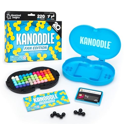 Educational Insights Kanoodle Fan Edition 20th Anniversary Cyan 3D Puzzles for Kids Teens and Adults Brain Teasers for Kids 812 Challenging Logic Puzzles Single Player Puzzle Toys - Image 1