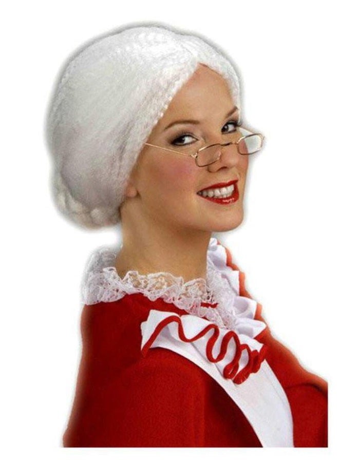 Forum Novelties Women's Holiday Mrs. Santa Costume Wig, White, One Size
