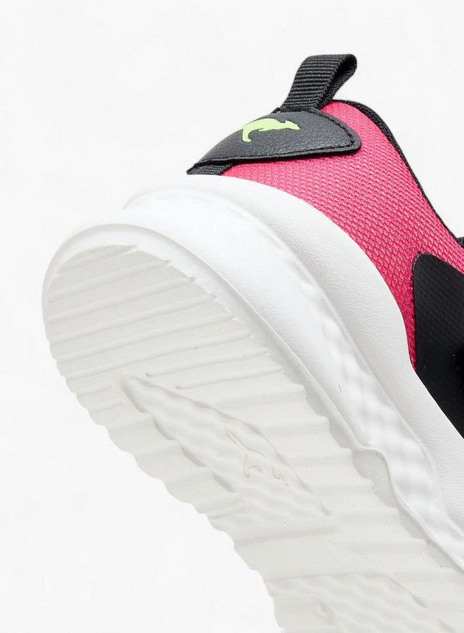 kangaROOS Girls' Colourblock Sports Shoes with Hook and Loop Closure  - Image 5