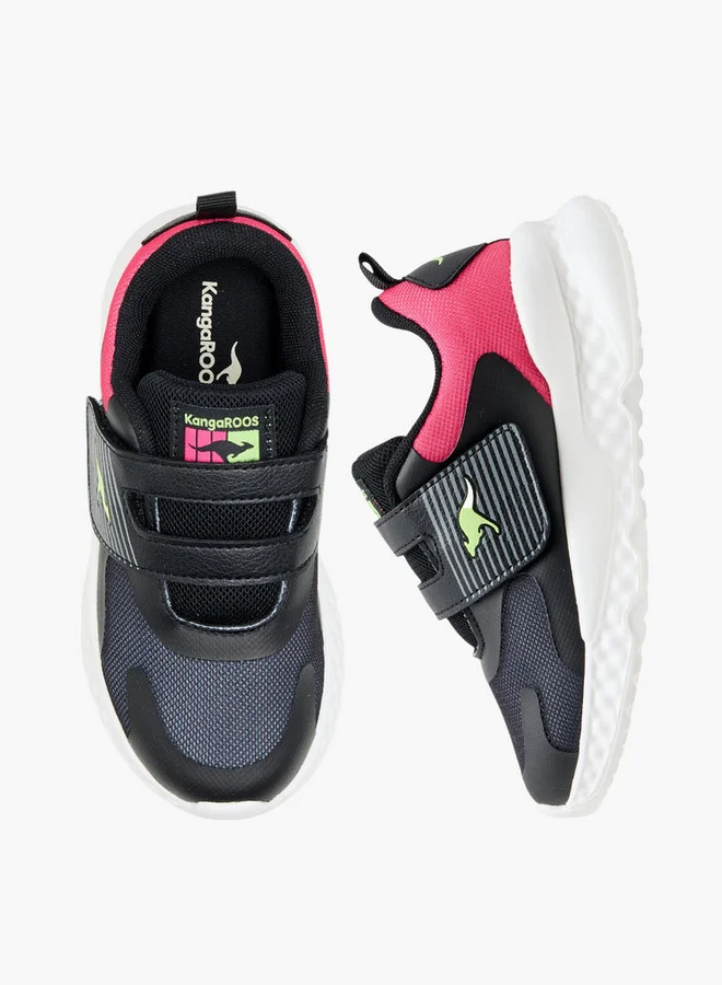 كانغاروس Girls' Colourblock Sports Shoes with Hook and Loop Closure