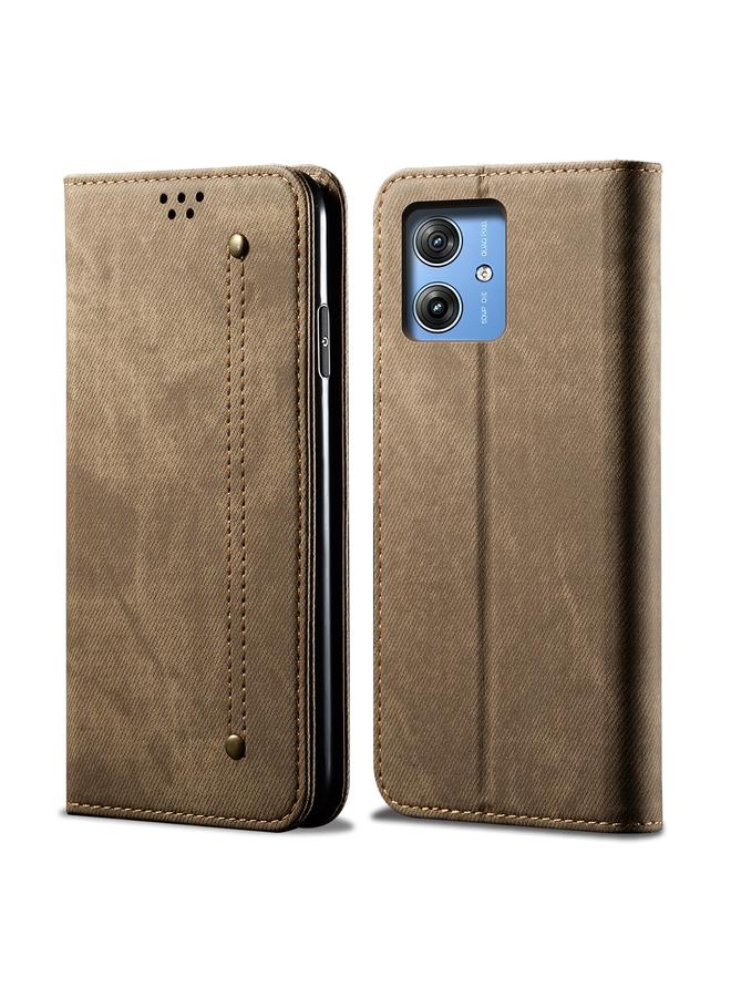 اس-توب جراب لهاتف Motorola Moto G54 Power 5G جراب هاتف جلدي قابل للطي من قماش الدنيم - Image 1