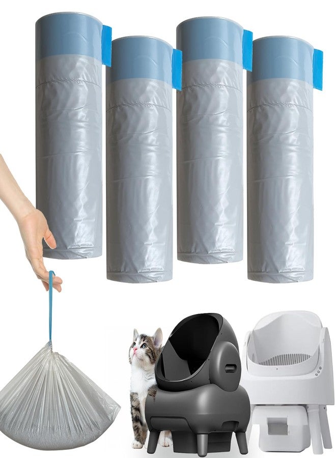 80 كيس فضلات قطط متوافقة مع NeakasaM1 و Pet Pivot Autoscooper 11 صندوق فضلات قطط ذاتي التنظيف مفتوح من الأعلى، 4 لفات من أكياس فضلات القطط (80 كيس) - Image 1