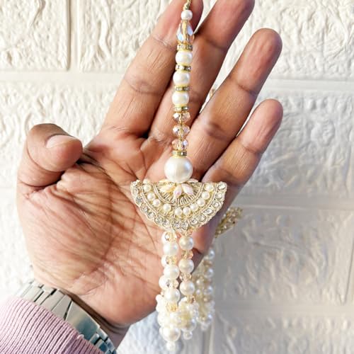 Adikala Craft Store Handmade Ethnic Latkan Tassel Set of 2 for Saree Pallu, Blouse, Suits, Dupatta, Lehenga Decor (Metal Beads) - Image 2