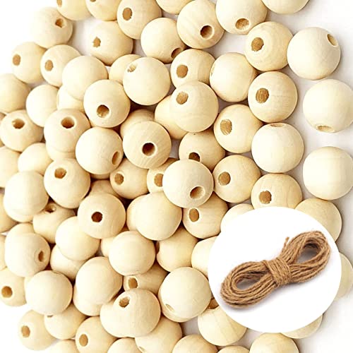 ecofynd 14mm, 75 Pieces Natural Wood Beads, Unfinished Loose Wood Beads for Craft Making, Home Décor, DIY Jwellery Making - Image 1