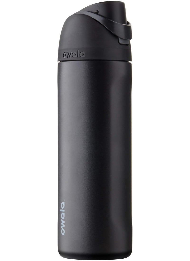 Owala - Original Owala 24oz BPA Free Insulated Stainless Steel Water Bottle with Free Sip Straw for Sports and Travel, Very Dark - Image 1