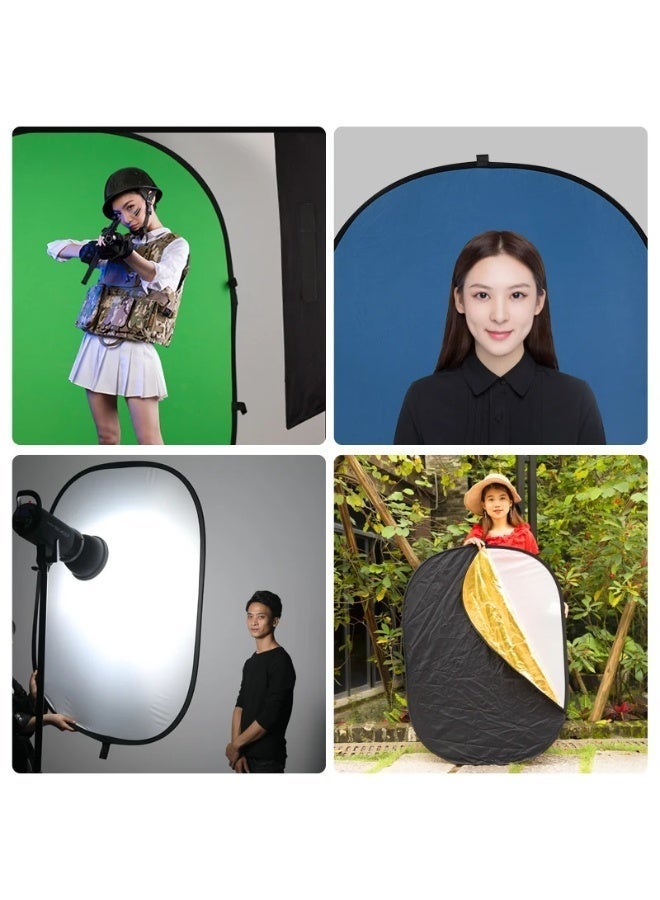 إكسريا Xria Photography Light Reflector 150 x 200CM Collapsible 7-in-1 Oval Shape Lighting Diffuser Translucent Silver Gold White Black Green Blue with Bag for Photography in Studio and Video - Image 5