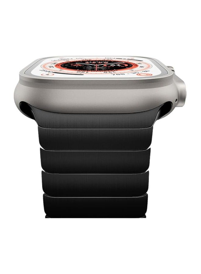 Angola Panda Compatible with Apple Watch Ultra 2 Band 49mm 45mm 44mm 42mm 41mm 40mm 38mm,Men and Women Stainless Steel Metal Band for iWatch Series SE/8/7/6/5/4/3/2/1  - Image 1