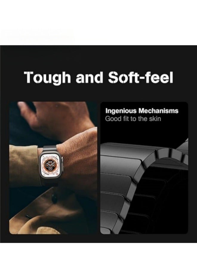 Angola Panda Compatible with Apple Watch Ultra 2 Band 49mm 45mm 44mm 42mm 41mm 40mm 38mm,Men and Women Stainless Steel Metal Band for iWatch Series SE/8/7/6/5/4/3/2/1  - Image 3
