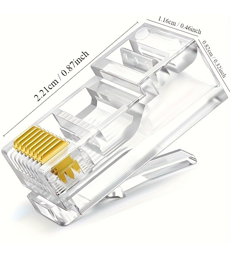 70 قطعة من موصلات RJ45 من نوع Cat6 وCat5E مطلية بالذهب ومسامير مرور UTP لكابلات الإيثرنت - Image 3