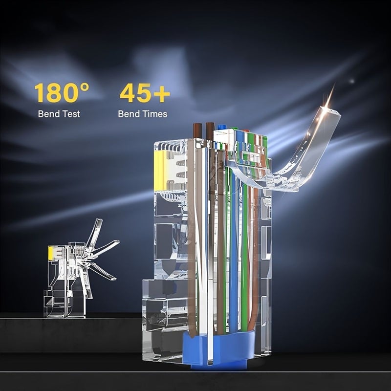 70 قطعة من موصلات RJ45 من نوع Cat6 وCat5E مطلية بالذهب ومسامير مرور UTP لكابلات الإيثرنت - Image 4