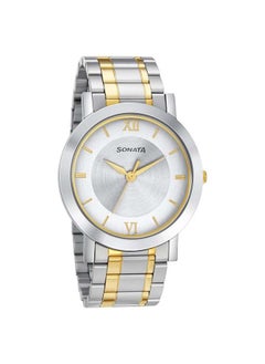 Sonata Round Shape Stainless Steel Analog Wrist Watch 77108BM02 - 43 mm - Two Toned  - Image 5