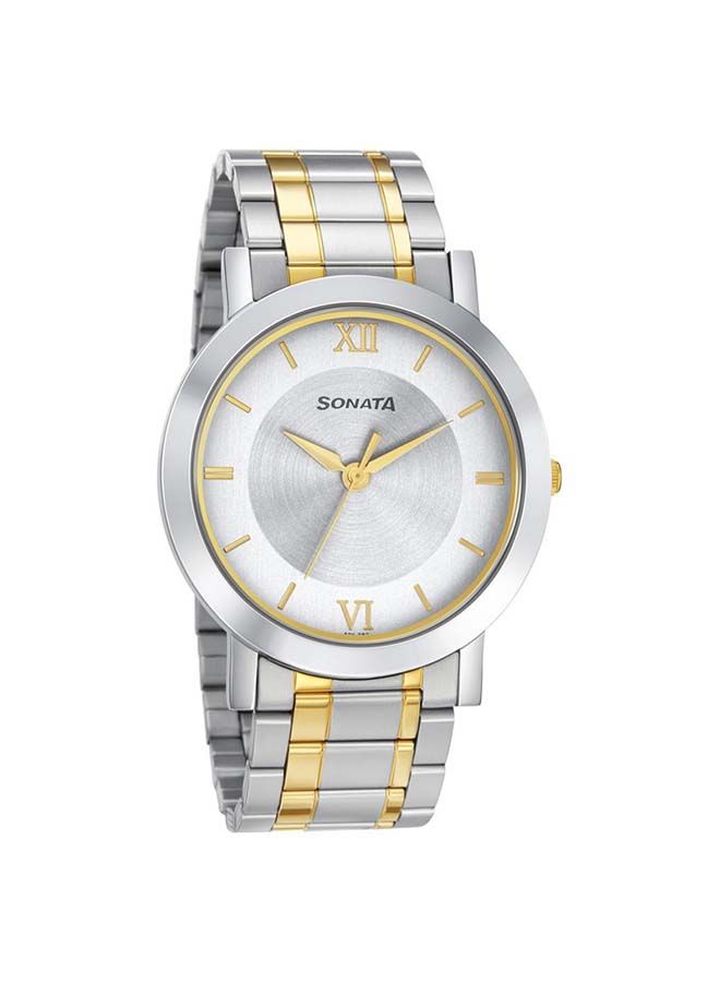 Round Shape Stainless Steel Analog Wrist Watch 77108BM02 - 43 mm - Two Toned