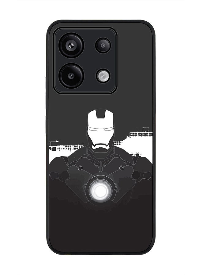 Stylizedd Rugged Black Edge Case for Xiaomi Redmi Note 13 Pro 5G, Slim fit Case Flexible Anti Drop TPU Gel Thin Cover -  Iron Man Beam - Image 1