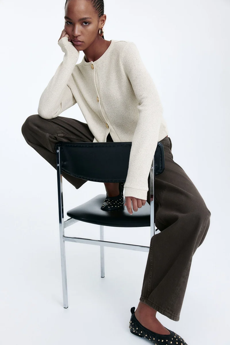 H&M Textured jersey cardigan