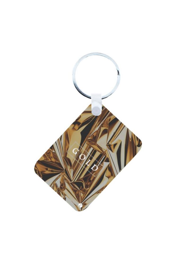 English Phrases Printed Keychain Gold