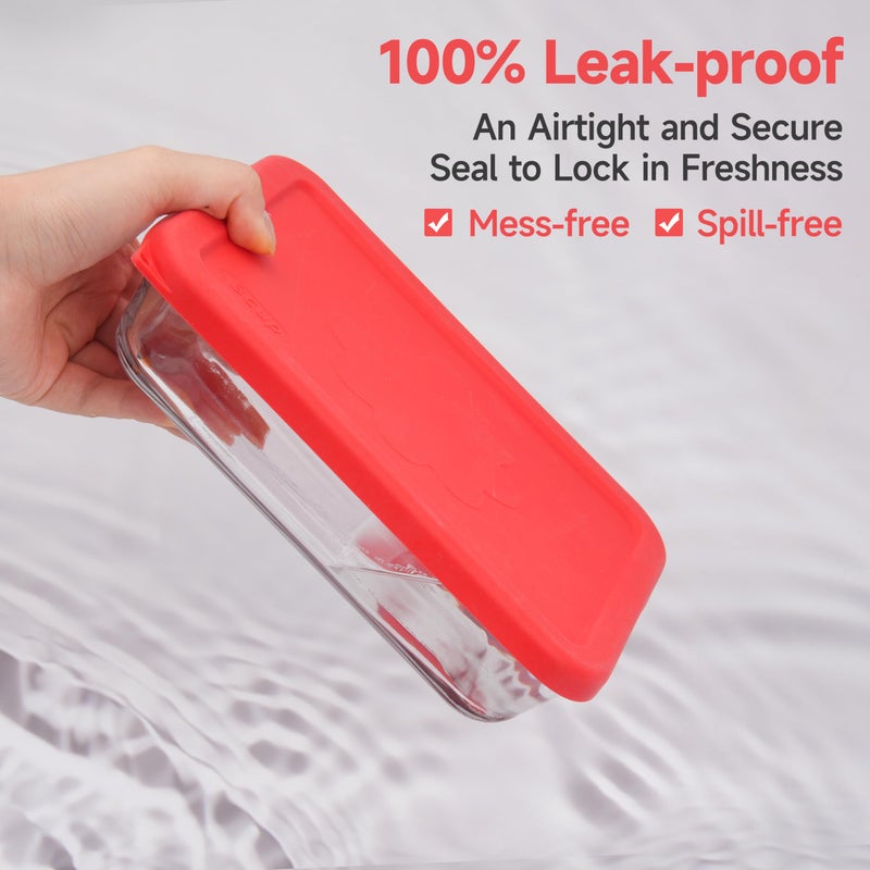 LUVCOSY 3 Cup Rectangle Silicone Lids Replacement for Anchor Hocking Glass Bowls (Container not Included) 2 Pack, Microwave, Dishwasher and Freezer Safe - Image 5