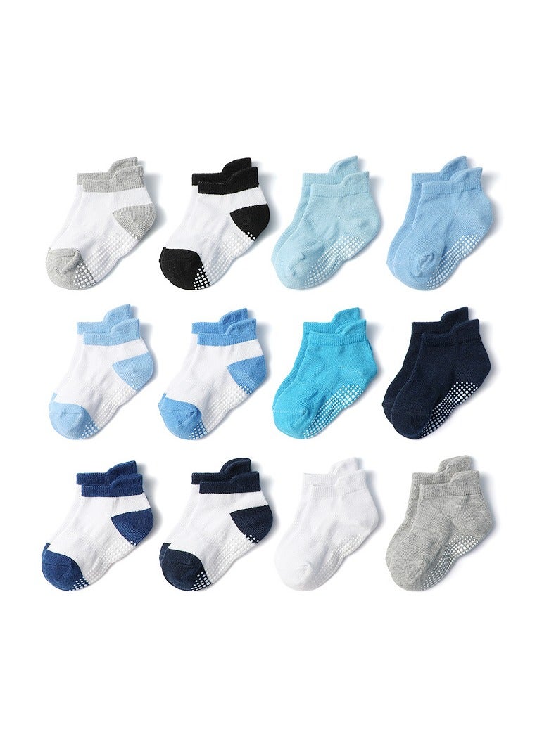 Children's Floor Socks Baby Non-Slip Socks 12 Pairs - Image 1