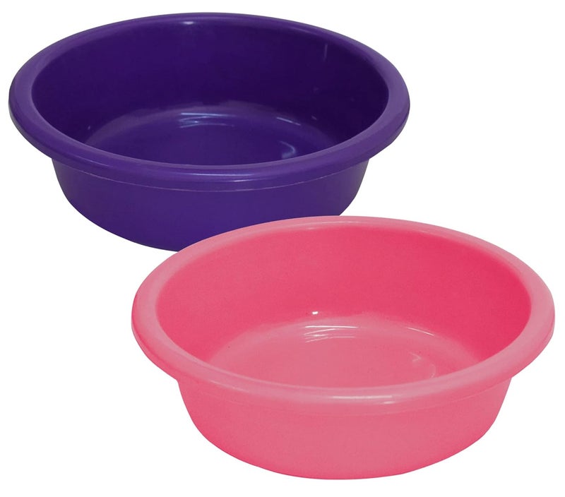 Kuber Industries Multiuses Unbreakable Plastic Knead Dough Basket/Basin Bowl For Home & Kitchen 6 Ltr- Pack of 2 (Purple & Pink) - Image 1