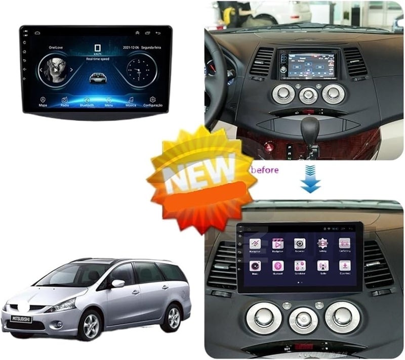 لوحة إطار التنقل بشاشة كبيرة لراديو سيارة ميتسوبيشي جرانديس 2003-2011 - Image 3