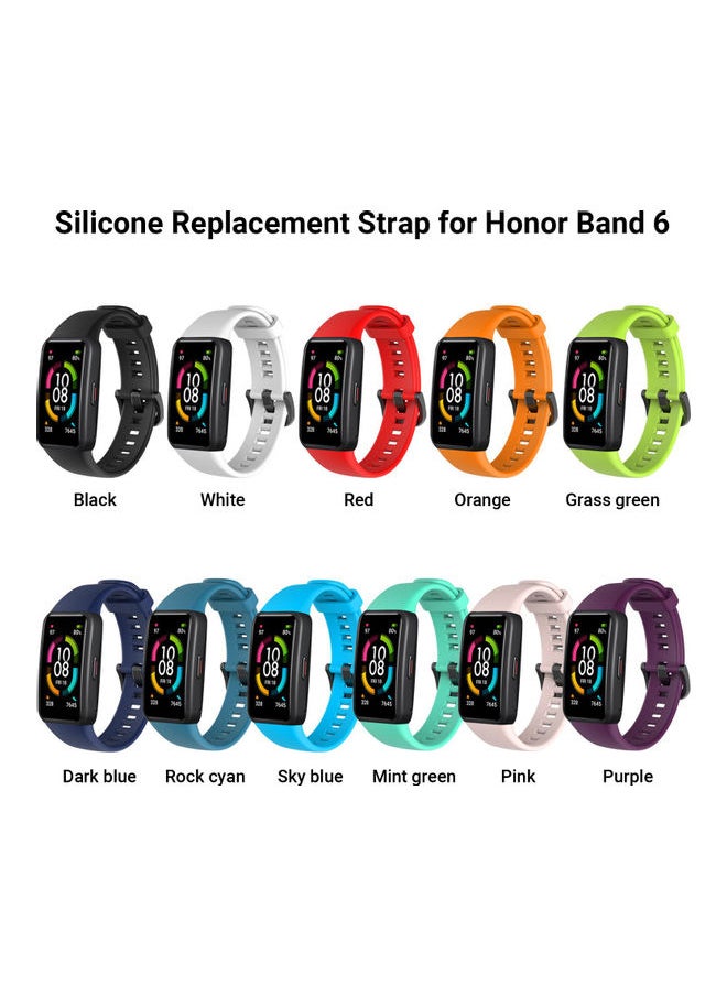 LEXIN - 11-Piece Silicone Replacement Straps For Honor Band 6 Multicolour - Image 1