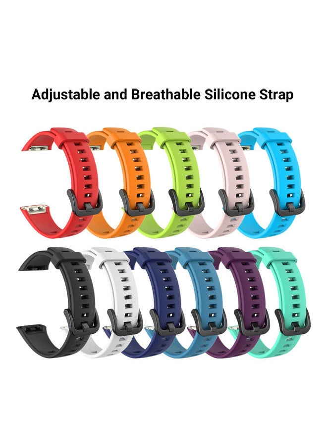 LEXIN - 11-Piece Silicone Replacement Straps For Honor Band 6 Multicolour - Image 1