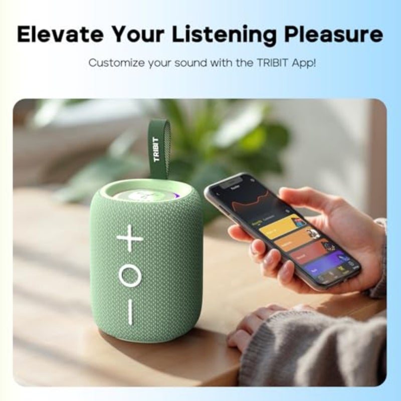 tooth Speaker StormBox Mini+, 12W Shower Speaker with 360° Sound, 12H Playtime, Custom EQ, BT5.4, IPX7 Waterproof, RGB Lights, Type-C, AAC/SBC, TWS, Portable for Camping/Backyard - Image 4