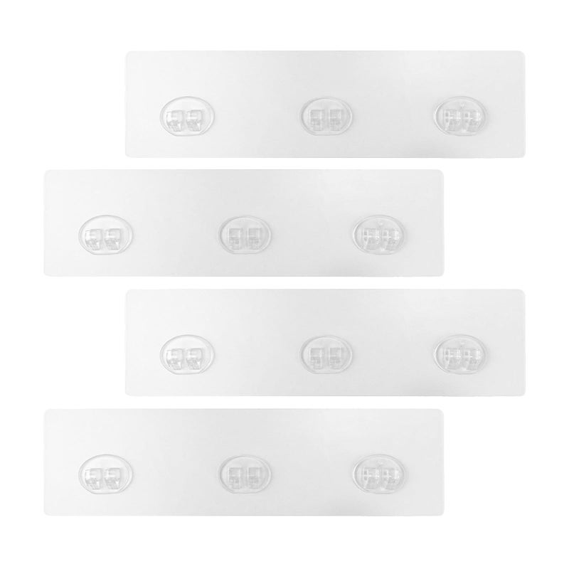 Strong No Drill Wall Mount Hooks 4pcs with 7x26cm Strips for Bathroom Kitchen Organization - Image 2