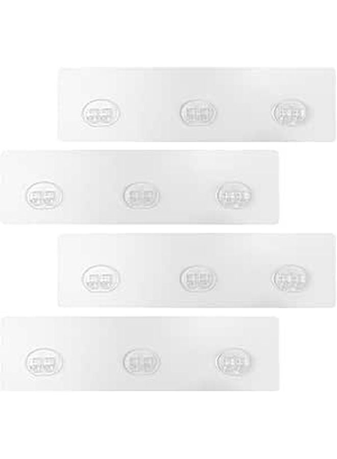 Strong No Drill Wall Mount Hooks 4pcs with 7x26cm Strips for Bathroom Kitchen Organization - Image 1