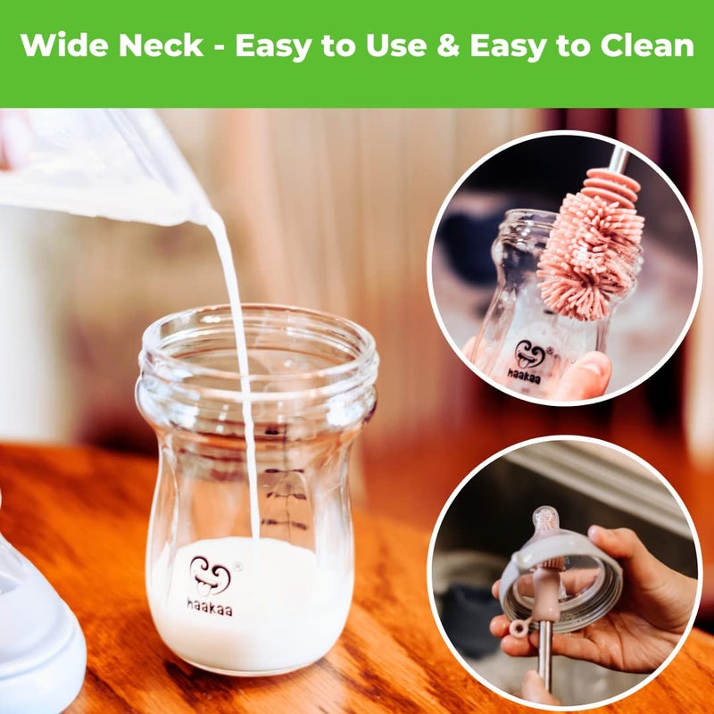 Haakaa Generation 3 Glass Baby Bottle 4 oz/120 ml, 1 PK (Grey) - Image 5