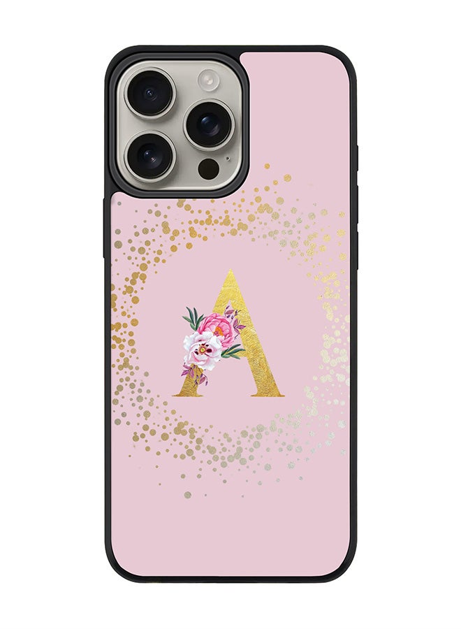 Stylizedd For iPhone 16 Pro Max Case [Compatible with MagSafe] Slim Magnetic cover Phone Case iPhone 16 Pro Max -Custom Monogram Floral - A (Pink ) - Image 1
